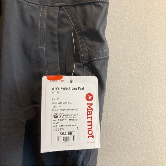 MARMOT Sz 16  Kodachorme Convertible to Capri Outdoor Hiking Pants NEW w/ Tag - Picture 2 of 15